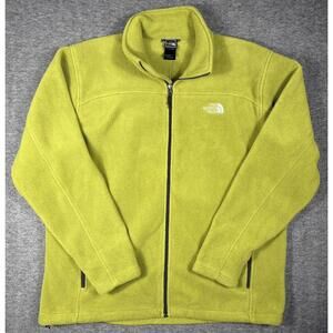 The North Face Full Zip Fleece Jacket Mens Size XL Lime Green Midweight